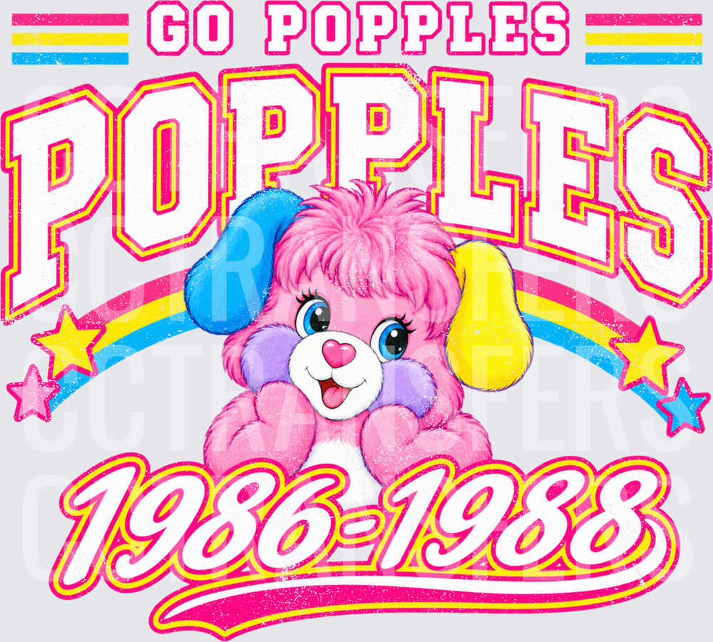 Go Popples 1986-1988 Retro Rainbow Fuzzy Character (DTF)