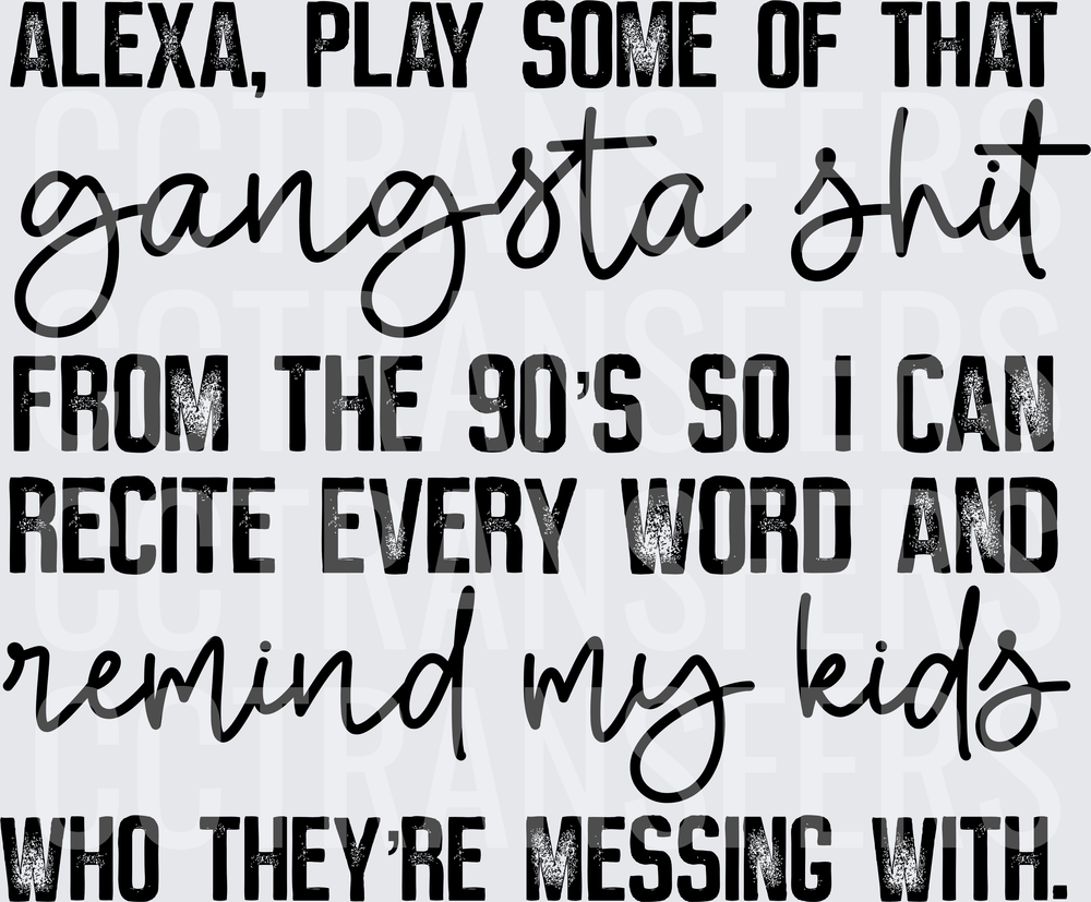 Alexa Play That Gangsta Shit 90s Remind My Kids (DTF)