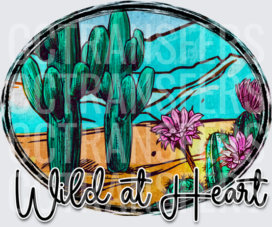 Wild at Heart Desert Cactus Blooms Oval (DTF)