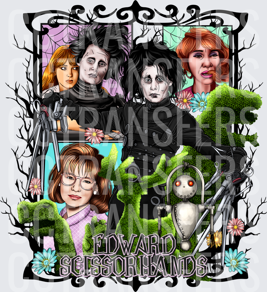 Edward Scissorhands Cast Fan Art Gothic Floral (DTF)