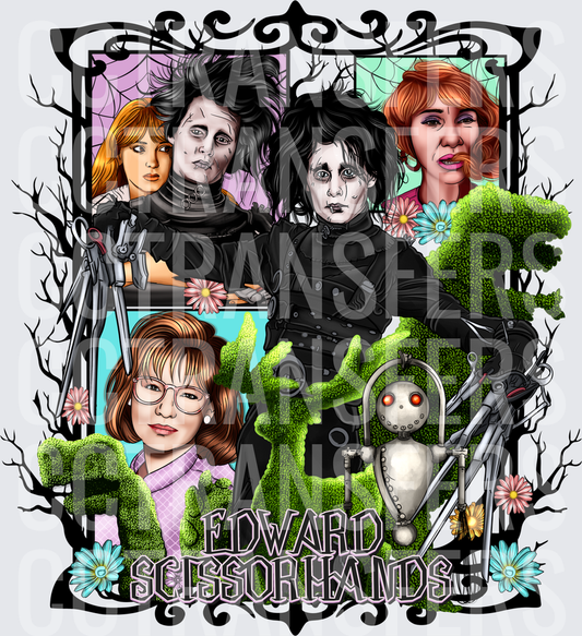 Edward Scissorhands Cast Fan Art Gothic Floral (DTF)