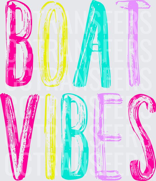 Boat Vibes Colorful Bold Brush Lettering (DTF)