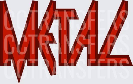 Bold Red 3D Heavy Metal Styled Word Graphic (DTF)