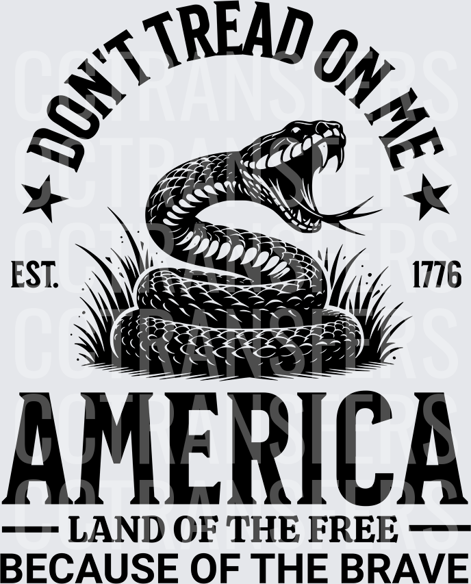 Don't Tread On Me Coiled Snake America Land of the Free (DTF)
