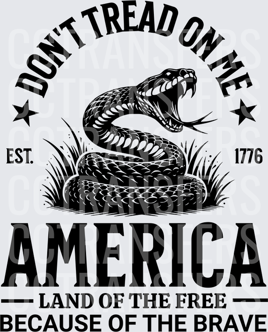Don't Tread On Me Coiled Snake America Land of the Free (DTF)