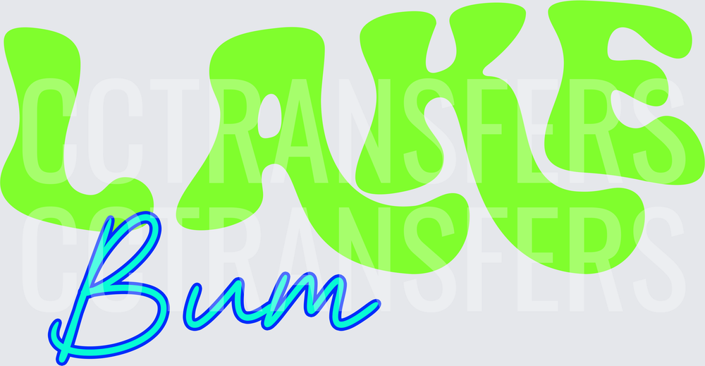 Groovy Lake Bum Retro Bubble Letter Design (DTF)