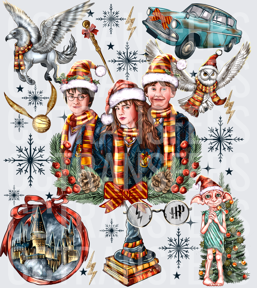 Magical Wizard Trio Christmas Holiday Collage (DTF)
