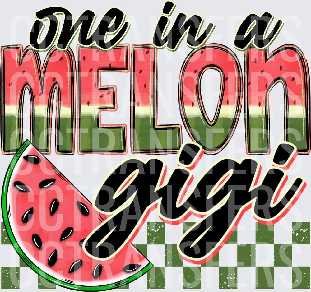 One In A Melon Gigi Watermelon Checkered (DTF)