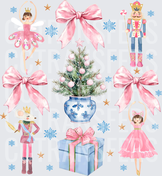 Watercolor Ballet Princess Nutcracker Christmas Bundle (DTF)