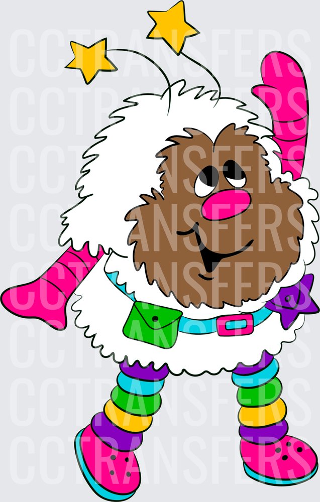 Fluffy White Monster Stars Rainbow Legs Crocs (DTF)