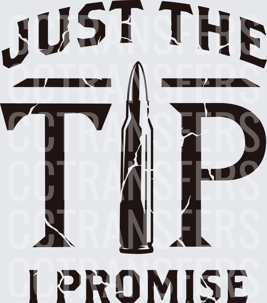 Just The Tip I Promise Bullet Cracked Text (DTF)