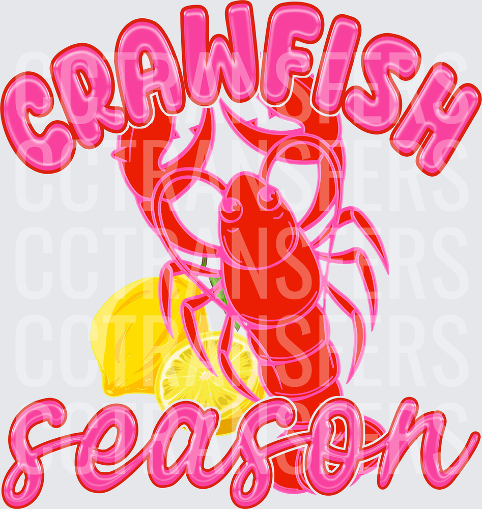 Crawfish Season Red Crawfish With Lemons (DTF)