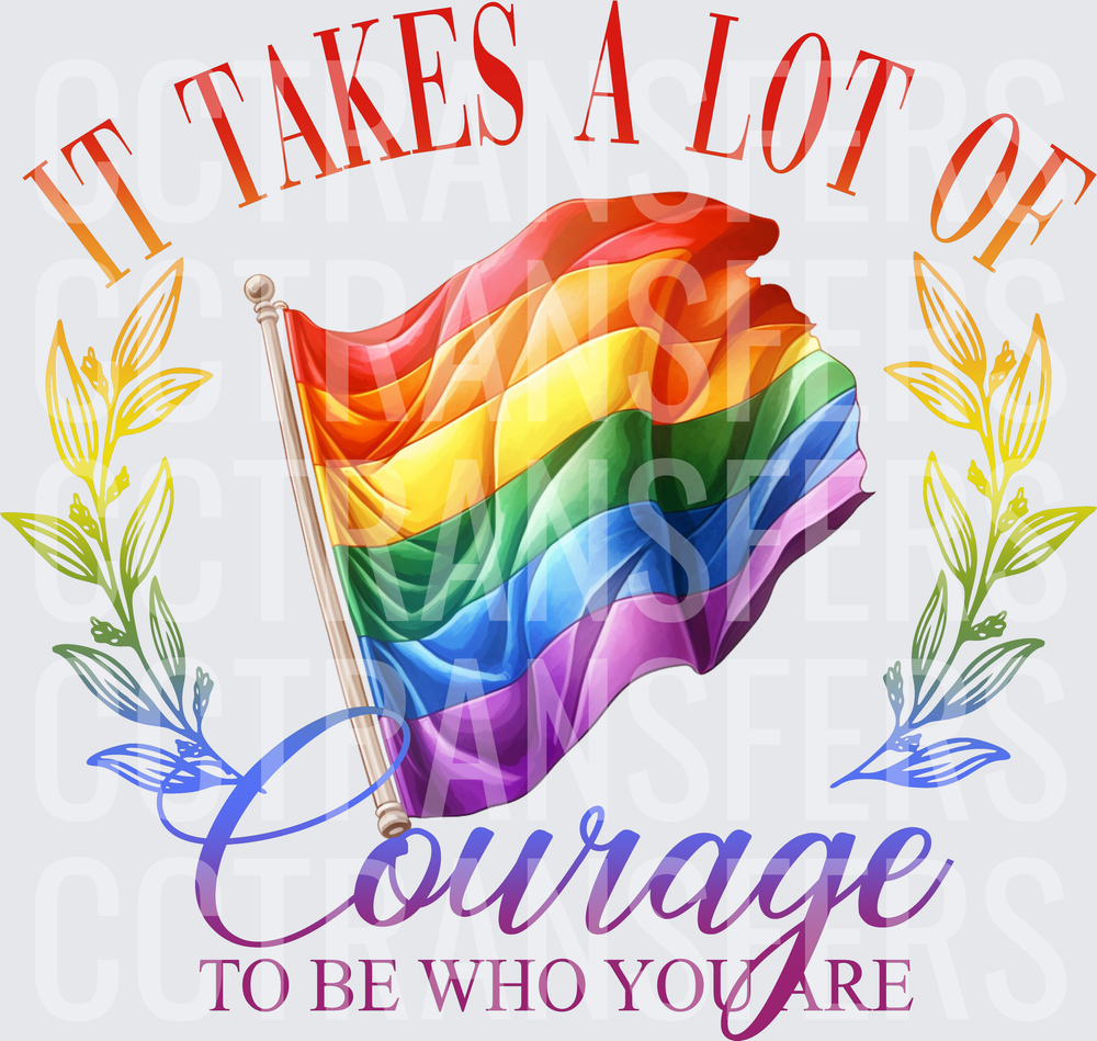 It Takes A Lot Of Courage To Be Who You Are Pride Flag (DTF)