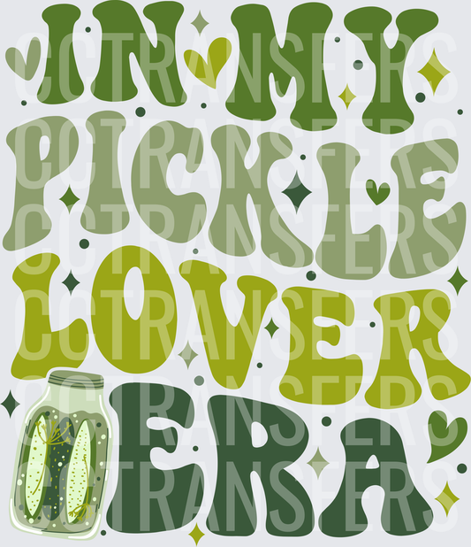 In My Pickle Lover Era Retro Groovy Mason Jar (DTF)