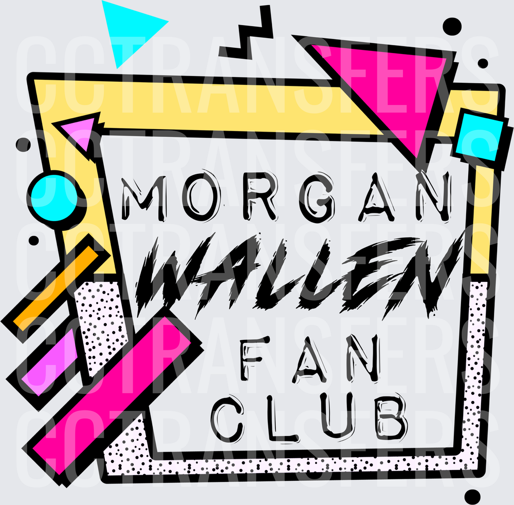 Morgan Wallen Fan Club Retro 90s Geometric Design (DTF)