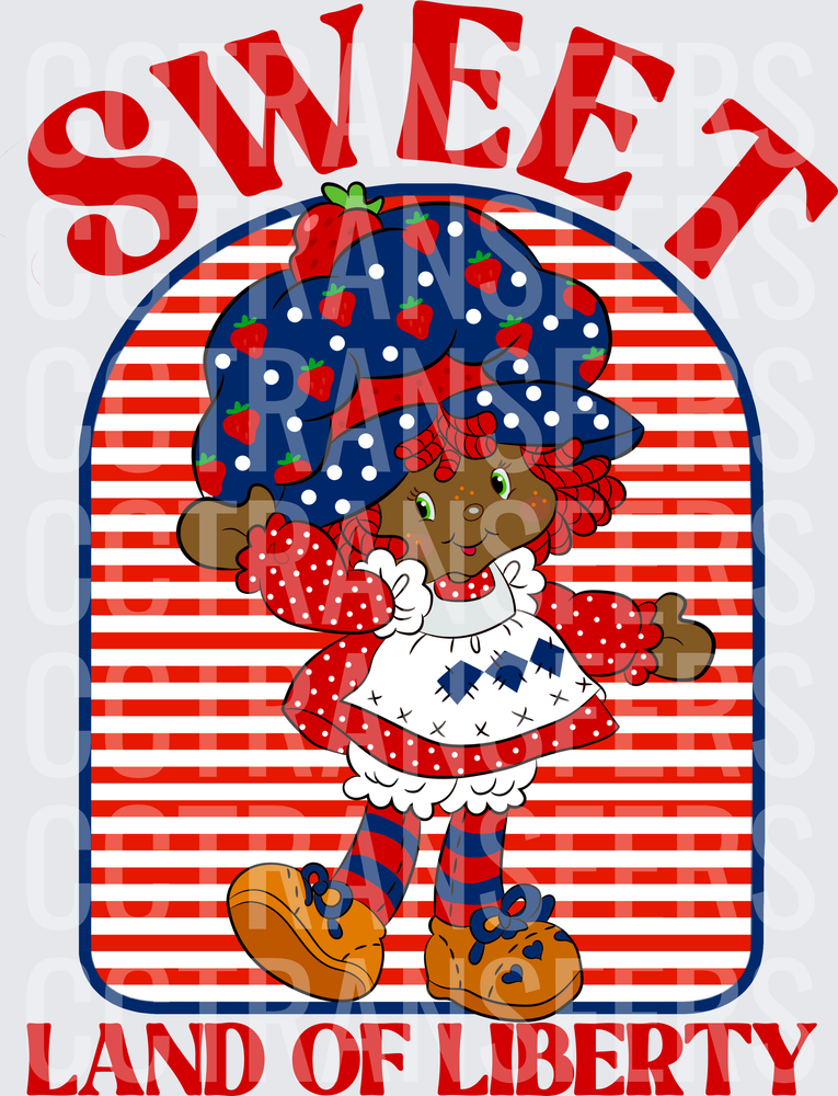 Sweet Land of Liberty Patriotic Rag Doll Girl (DTF)