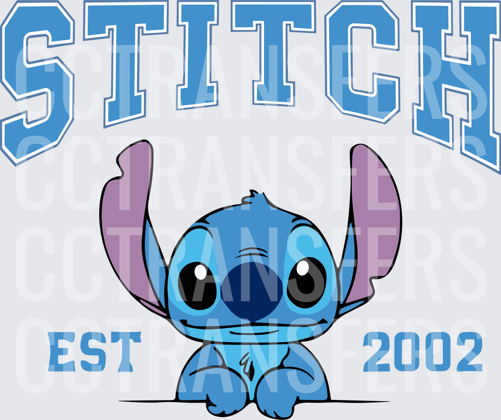 Stitch Est 2002 Collegiate Blue Alien Character (DTF)