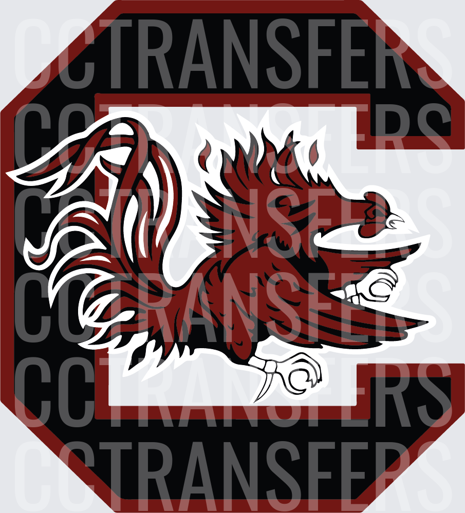 Garnet Fighting Rooster Block Letter Logo (DTF)