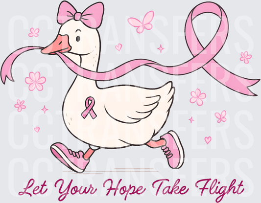 Let Your Hope Take Flight Breast Cancer Awareness Duck (DTF)