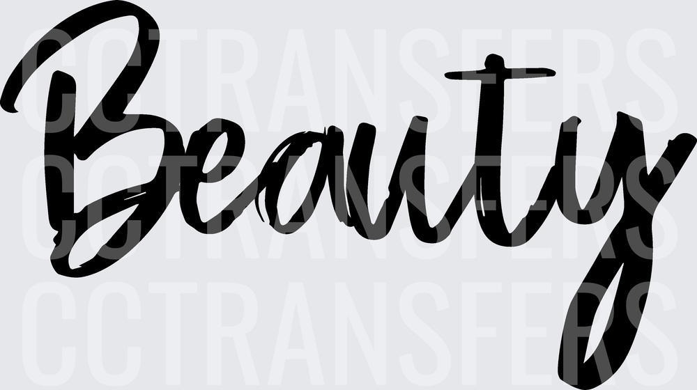 Beauty Bold Cursive Script Word Art (DTF)