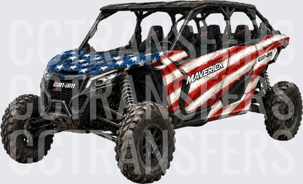American Flag UTV Side-by-Side Off-Road Vehicle (DTF)