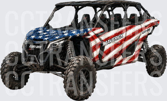 American Flag UTV Side-by-Side Off-Road Vehicle (DTF)