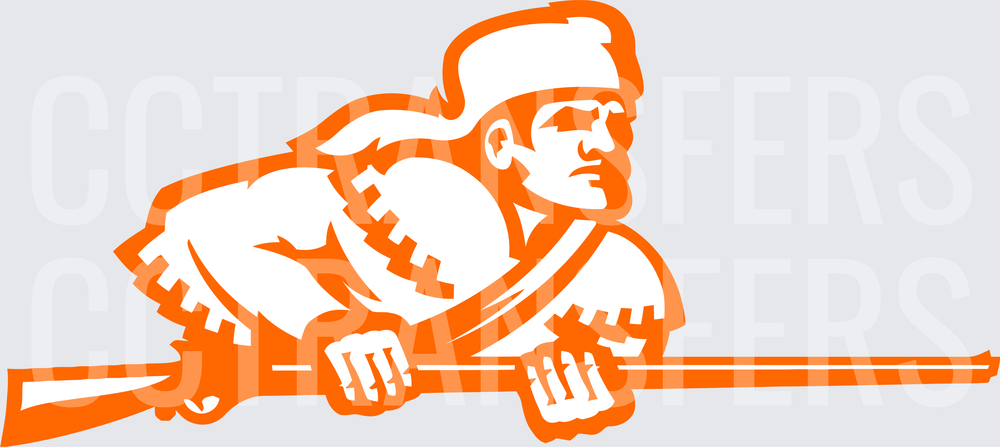 Orange Colonial Minuteman Charging with Musket (DTF)