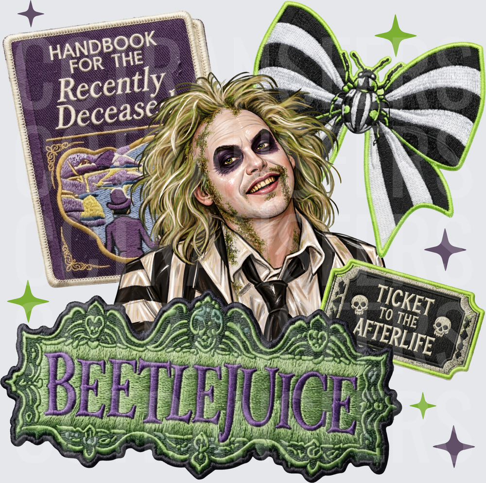 Beetlejuice Patch Collection Handbook Ticket Afterlife Bow (DTF)