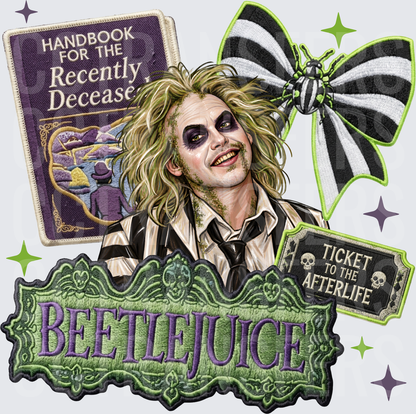 Beetlejuice Patch Collection Handbook Ticket Afterlife Bow (DTF)