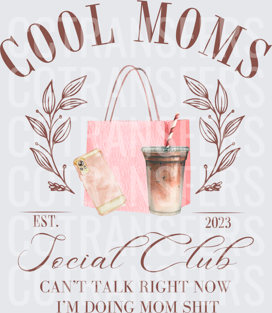 Cool Moms Social Club Est. 2023 Can't Talk Mom Shit (DTF)