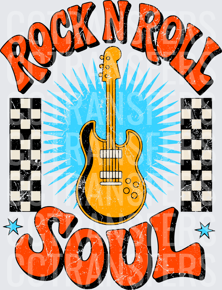 Rock N Roll Soul Retro Guitar Checkered Burst (DTF)