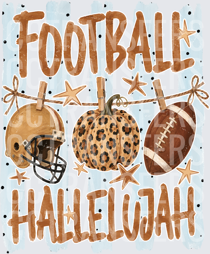 Football Hallelujah Leopard Pumpkin Helmet Fall Clothesline (DTF)