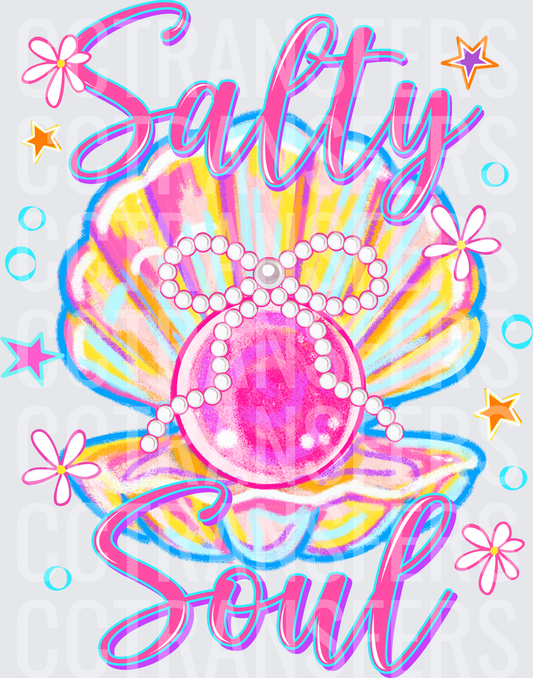 Salty Soul Colorful Seashell Pearl Necklace (DTF)