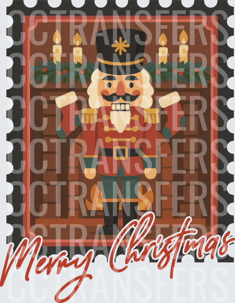 Merry Christmas Toy Soldier Fireplace Stamp (DTF)
