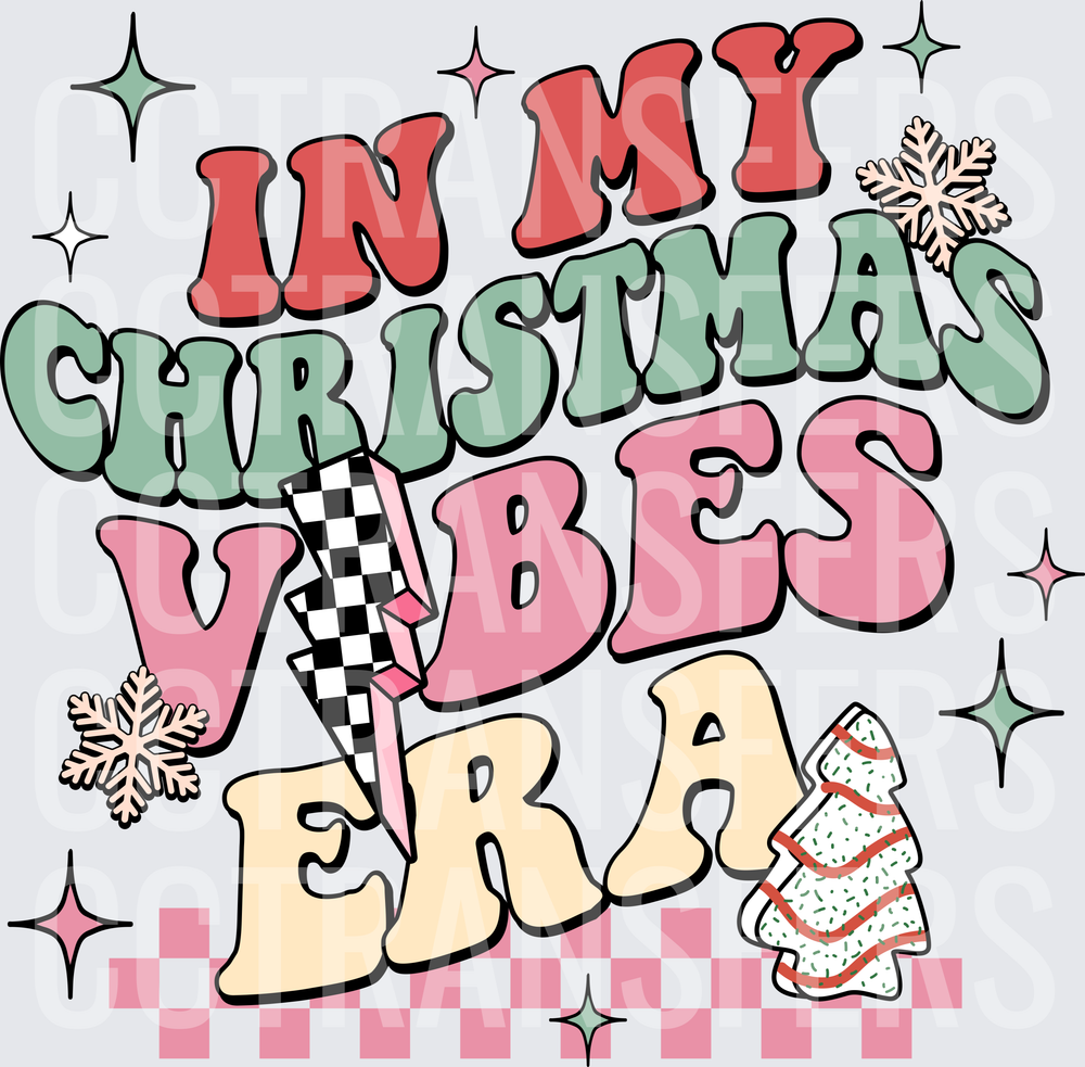 In My Christmas Vibes Era Retro Groovy Holiday (DTF)