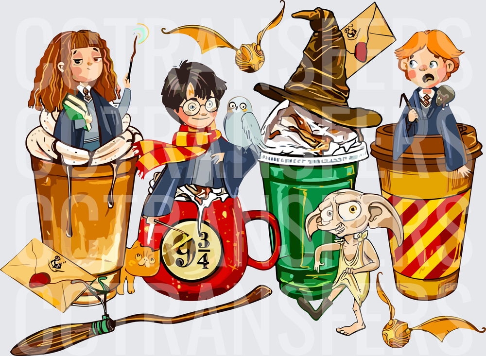 Wizard School Friends Coffee Cups Magical Characters (DTF)
