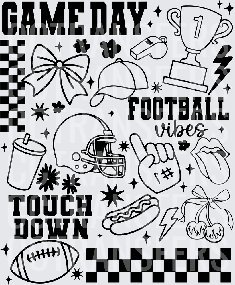 Game Day Football Vibes Touchdown Collage (DTF)