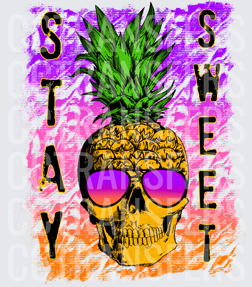 Stay Sweet Pineapple Skull Sunglasses Tropical (DTF)