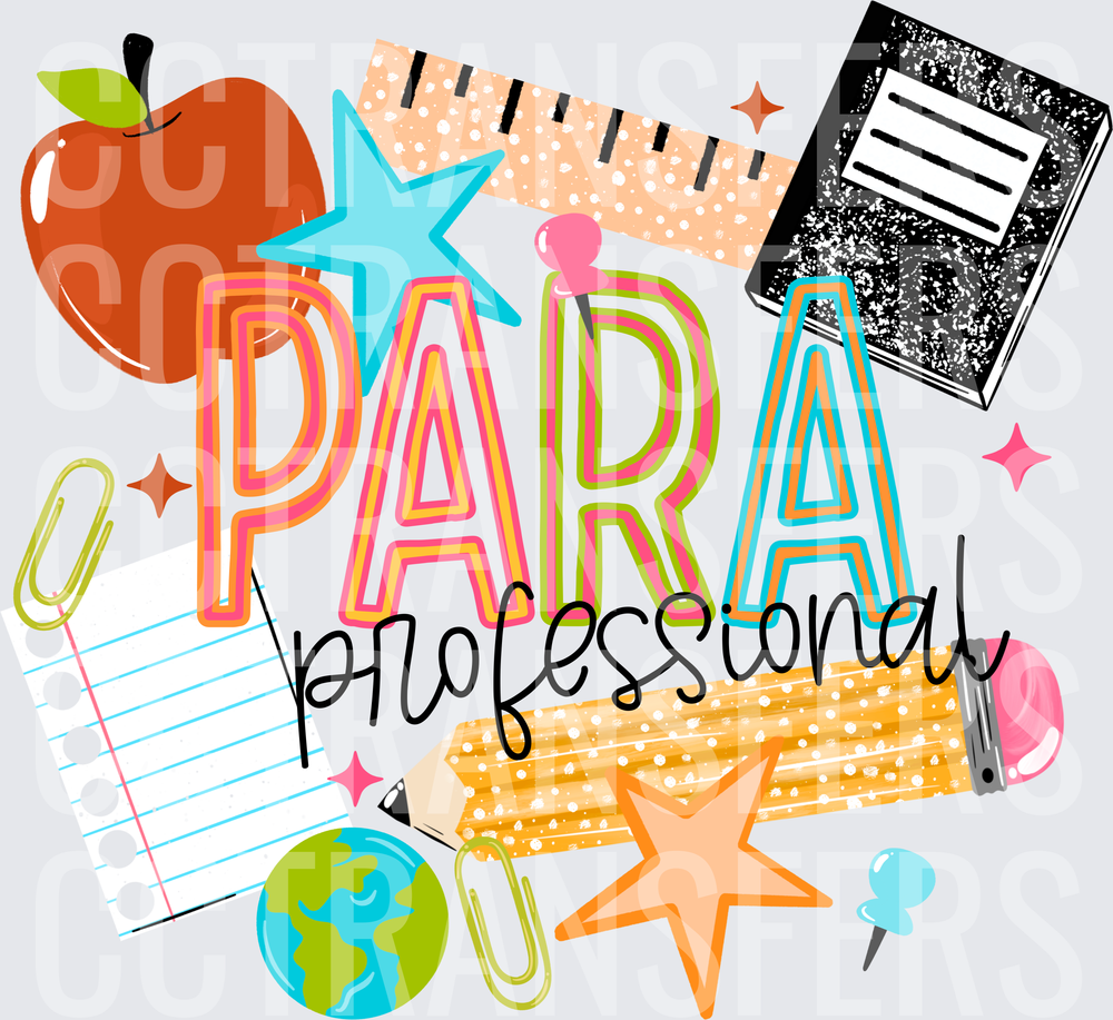 Paraprofessional School Supplies Colorful Classroom Design (DTF)