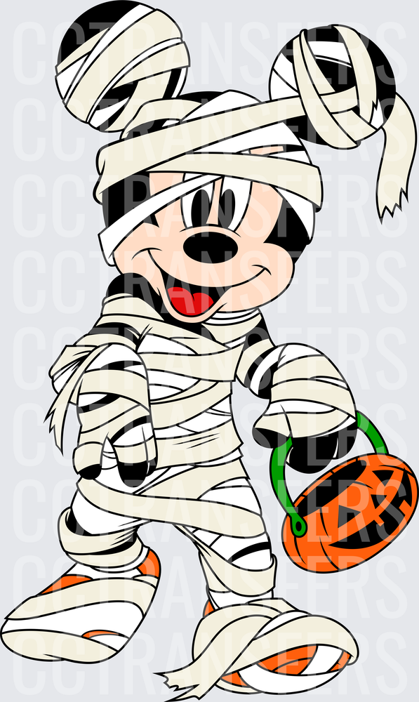 Cartoon Mouse Mummy Halloween Pumpkin Bucket (DTF)
