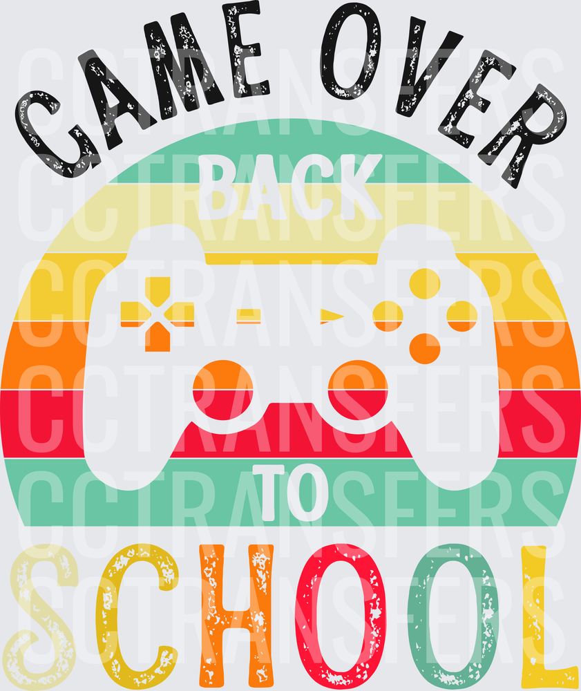 Game Over Back To School Video Game Controller Retro (DTF)