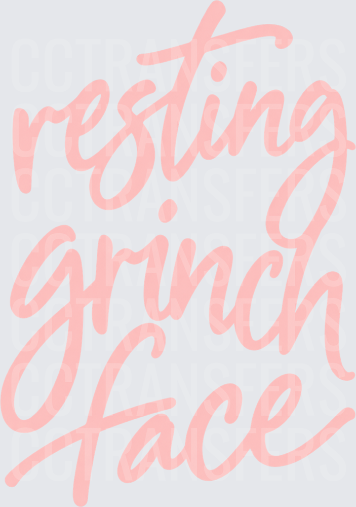 Resting G-Man Face Pink Script Lettering (DTF)