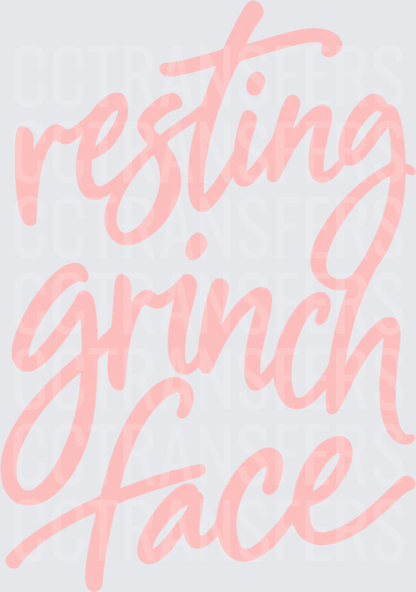 Resting G-Man Face Pink Script Lettering (DTF)