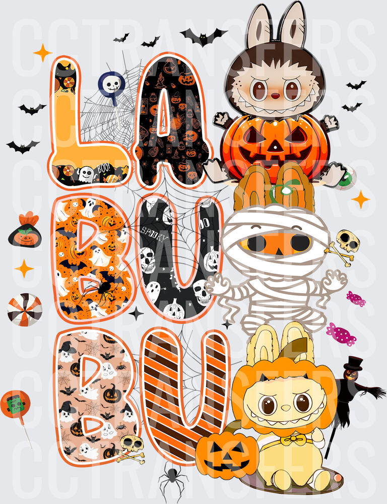Labubu Halloween Spooky Bunny Characters Pumpkin (DTF)