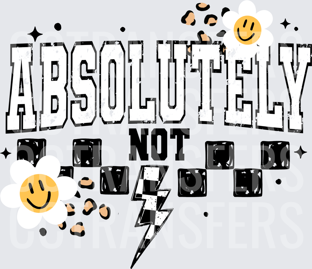Absolutely Not Checkered Lightning Smiley Face Leopard (DTF)