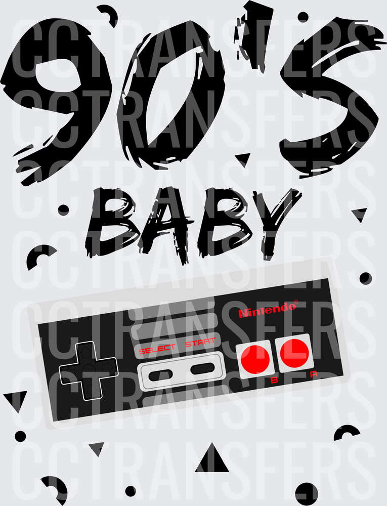 90's Baby Retro Gaming Controller Geometric (DTF)