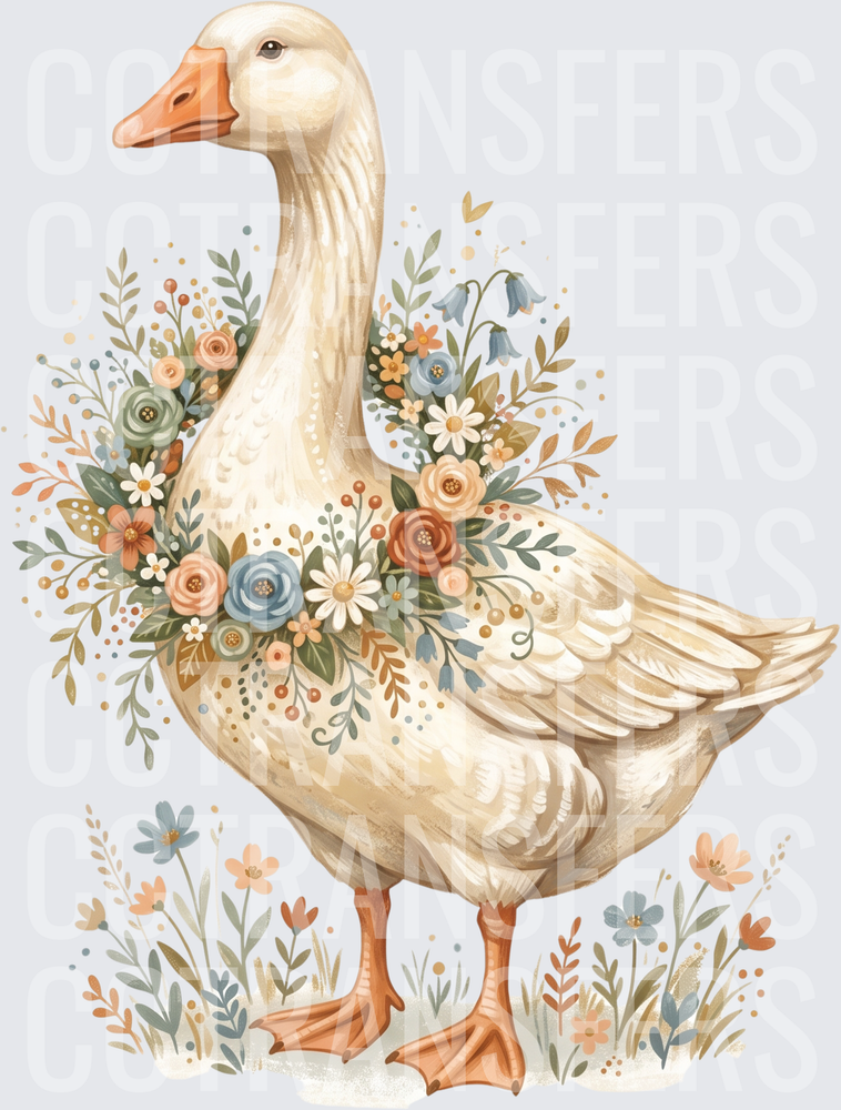 Boho Floral Goose Wildflower Garden (DTF)