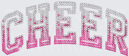 Rhinestone Ombre Pink Silver CHEER Block Letters (DTF)