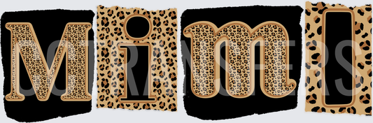 Mimi Leopard Print Block Letter Design (DTF)