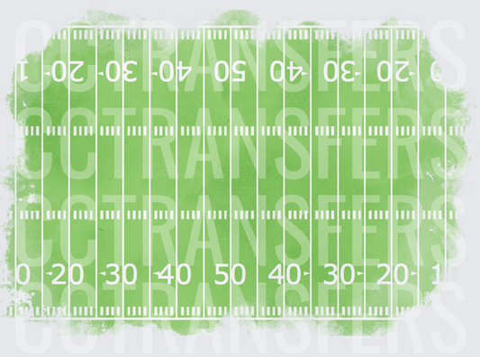 Watercolor Football Field Yard Lines Green (DTF)